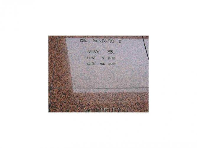 Pastor May's Tombstone